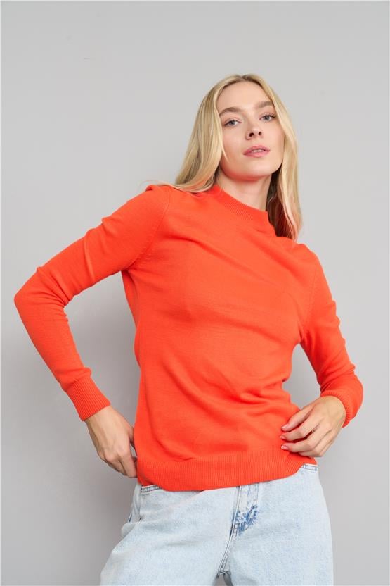 Çetinkaya Miyamira 2254 Dik Yaka Basic Triko Mercan