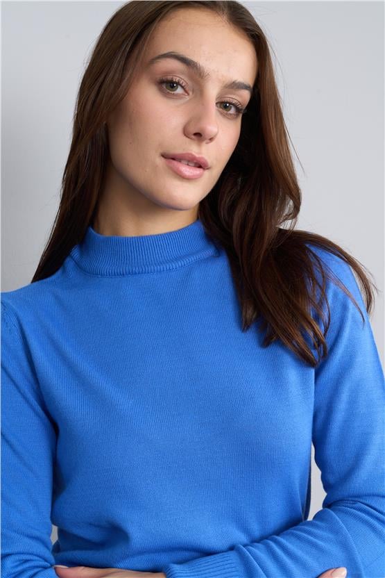 Çetinkaya Miyamira 2254 Dik Yaka Bebe Mavisi Triko