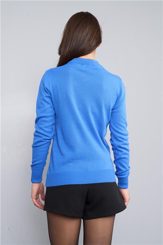 Çetinkaya Miyamira 2254 Dik Yaka Bebe Mavisi Triko