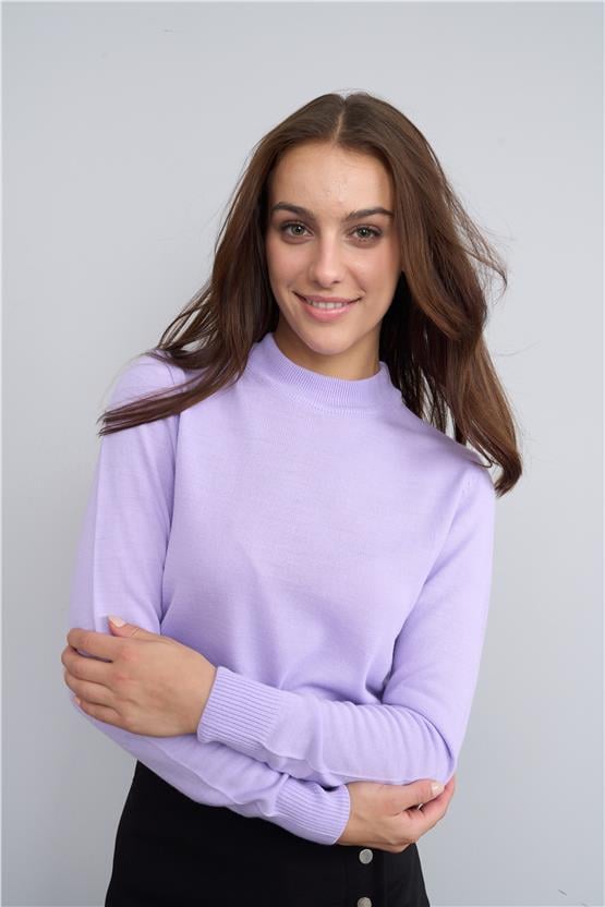 Çetinkaya Miyamira 2254 Dik Yaka Lila Triko