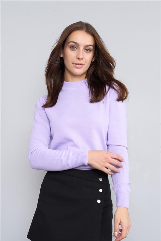 Çetinkaya Miyamira 2254 Dik Yaka Lila Triko