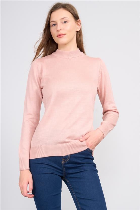 Çetinkaya Miyamira 2254  Dik Yaka Pudra Triko