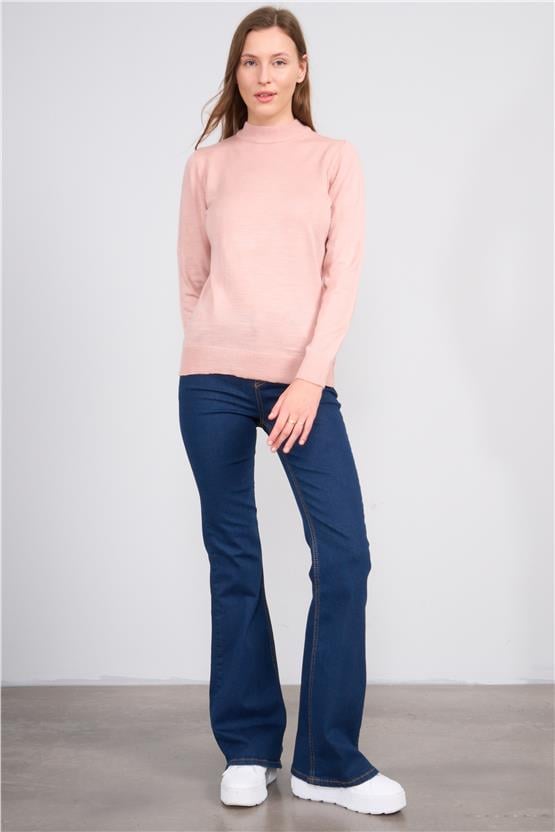 Çetinkaya Miyamira 2254  Dik Yaka Pudra Triko