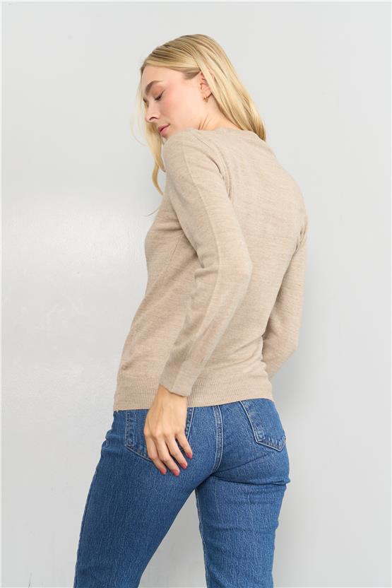 Çetinkaya Miyamira 2275 Kadın Taş Rengi Kazak