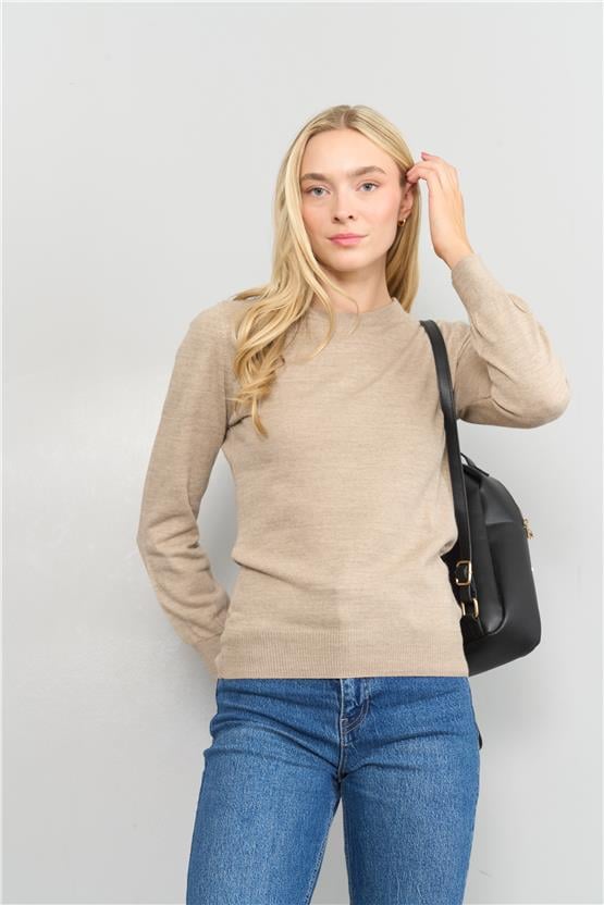 Çetinkaya Miyamira 2275 Kadın Taş Rengi Kazak