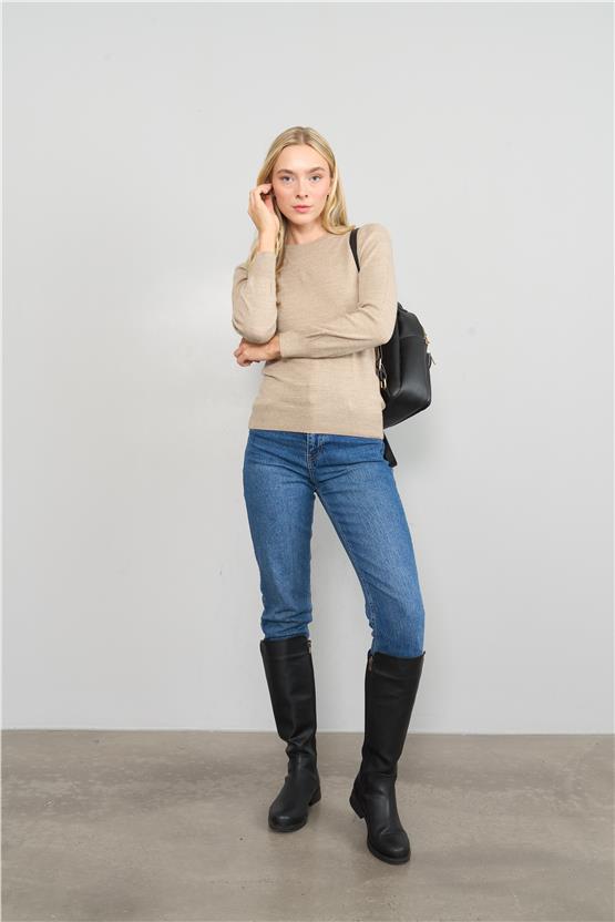 Çetinkaya Miyamira 2275 Kadın Taş Rengi Kazak