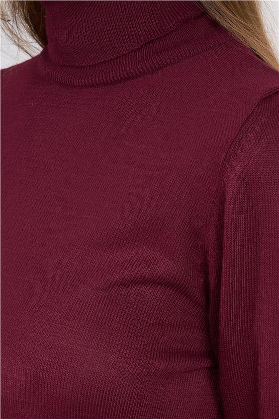 Çetinkaya Miyamira 2276 Balıkçı Yaka Mürdüm Kazak