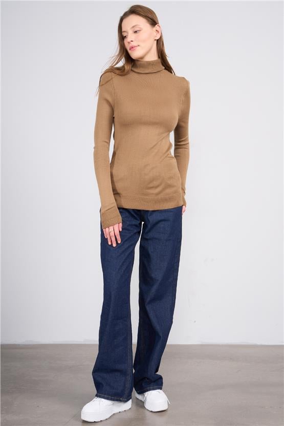 Çetinkaya MiyaMira 2276 Bayan Balıkçı Yaka Kahve Triko