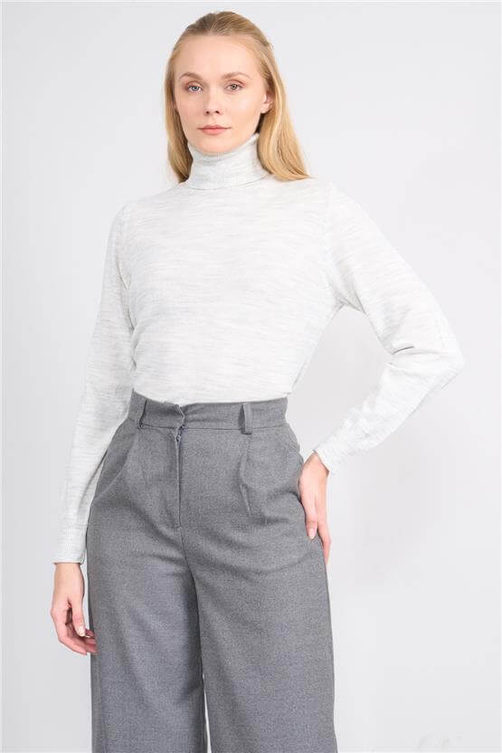 Çetinkaya MiyaMira 2276 Bayan Balıkçı Yaka Gri Triko