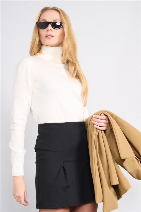 Çetinkaya MiyaMira 2276 Bayan Balıkçı Yaka Krem Triko