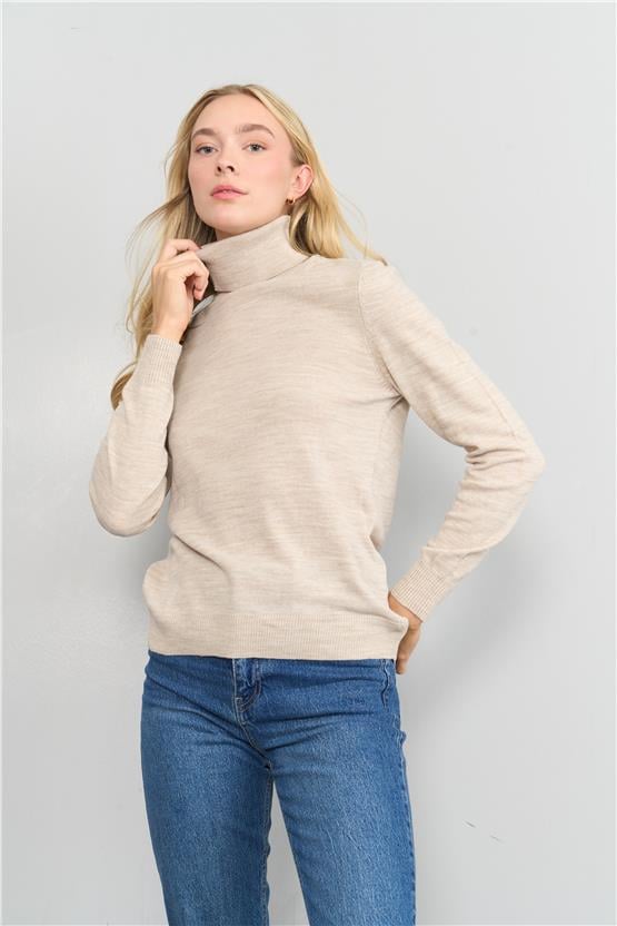 Çetinkaya MiyaMira 2276 Bayan Balıkçı Yaka Taşmelanj Triko