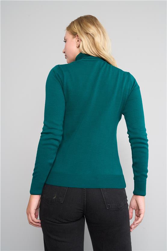 Çetinkaya Miyamira 2276 Kadın Balıkçı Yaka Yeşil Kazak