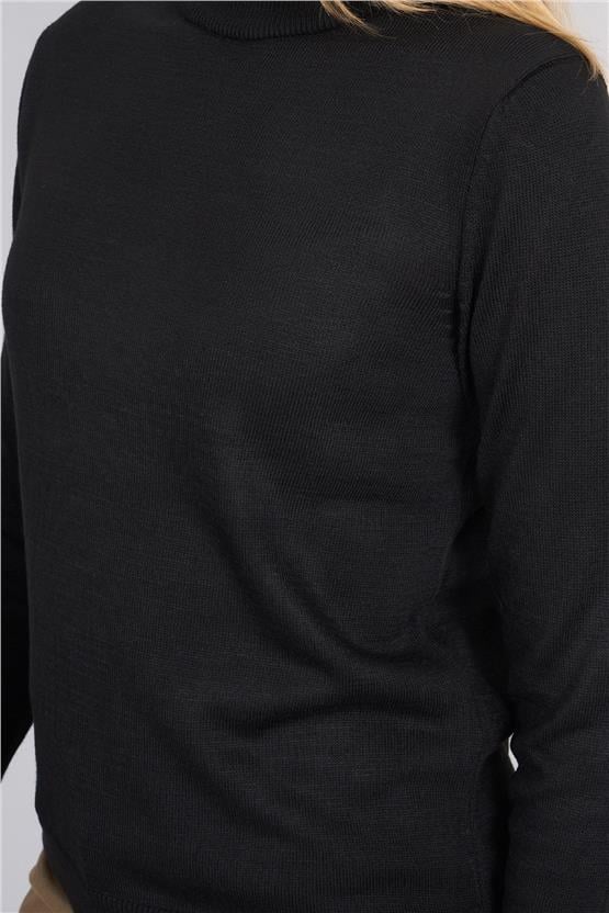 Çetinkaya Miyamira 2300 Kadın Basic Yarım Balıkçı Soft İplik Triko Siyah