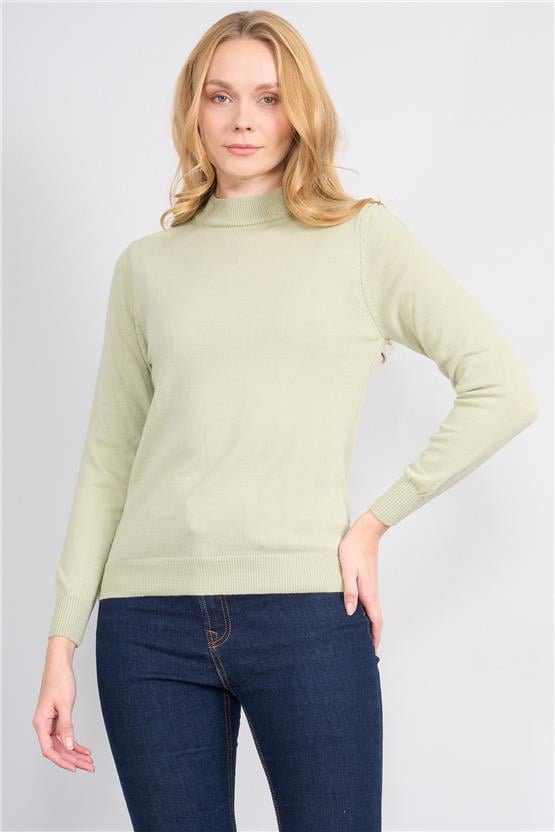 Çetinkaya Miyamira 2300 Kadın Basic Yarım Balıkçı Soft İplik Triko Çağla