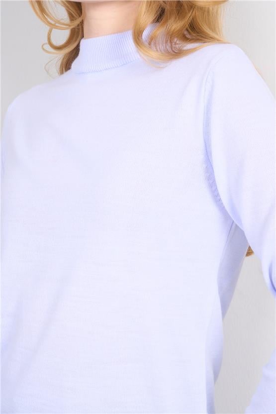 Çetinkaya Miyamira 2300 Kadın Basic Yarım Balıkçı Soft İplik Triko Lila Mavi