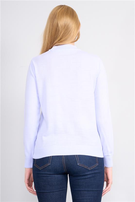 Çetinkaya Miyamira 2300 Kadın Basic Yarım Balıkçı Soft İplik Triko Lila Mavi