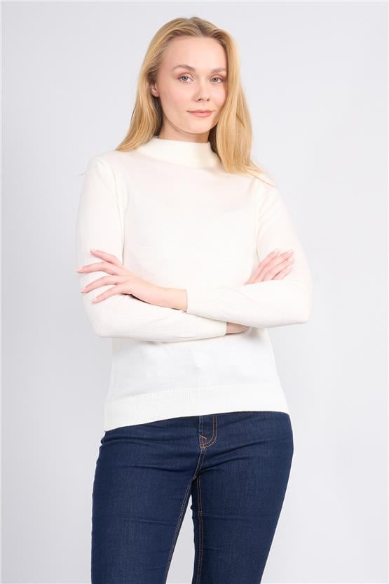 Çetinkaya Miyamira 2300 Kadın Basic Yarım Balıkçı Soft İplik Triko Krem