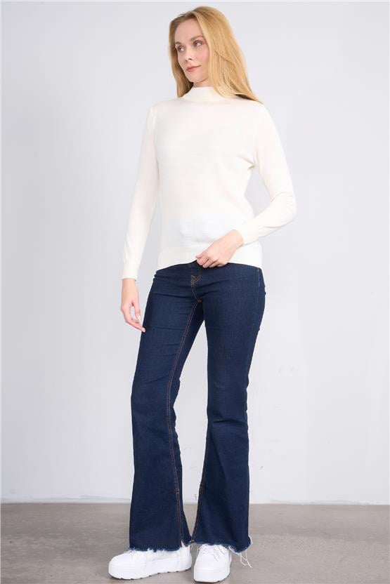 Çetinkaya Miyamira 2300 Kadın Basic Yarım Balıkçı Soft İplik Triko Krem