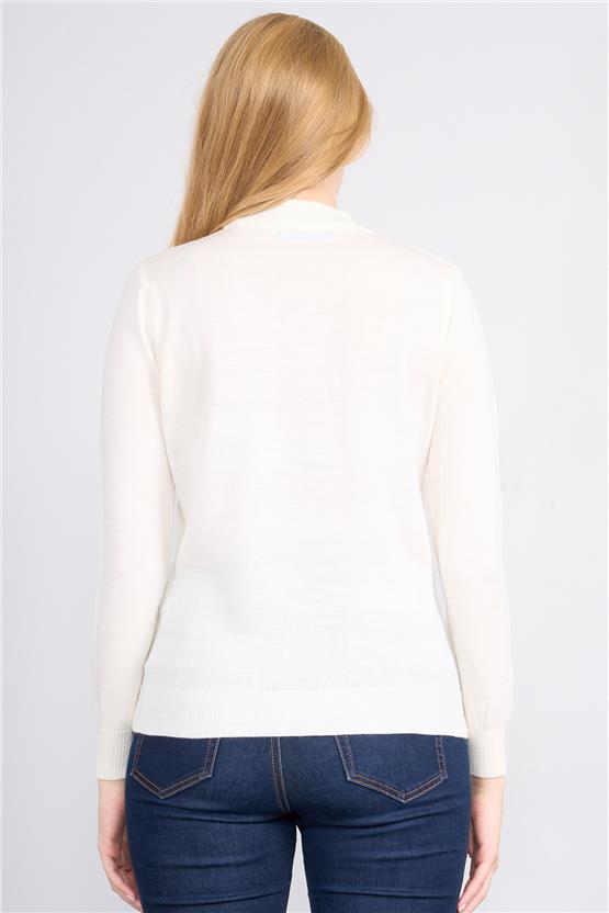 Çetinkaya Miyamira 2300 Kadın Basic Yarım Balıkçı Soft İplik Triko Krem