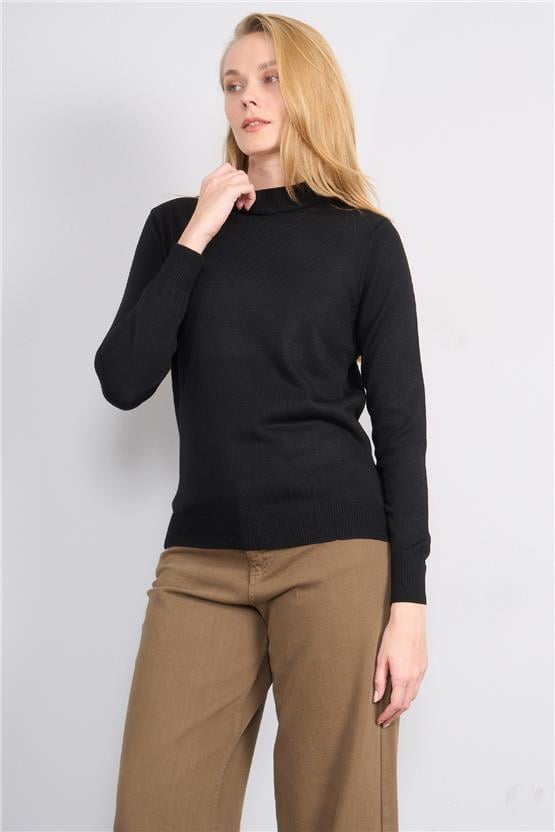 Çetinkaya Miyamira 2300 Kadın Basic Yarım Balıkçı Soft İplik Triko Siyah