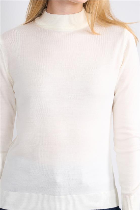 Çetinkaya Miyamira 2300 Kadın Basic Yarım Balıkçı Soft İplik Triko Krem