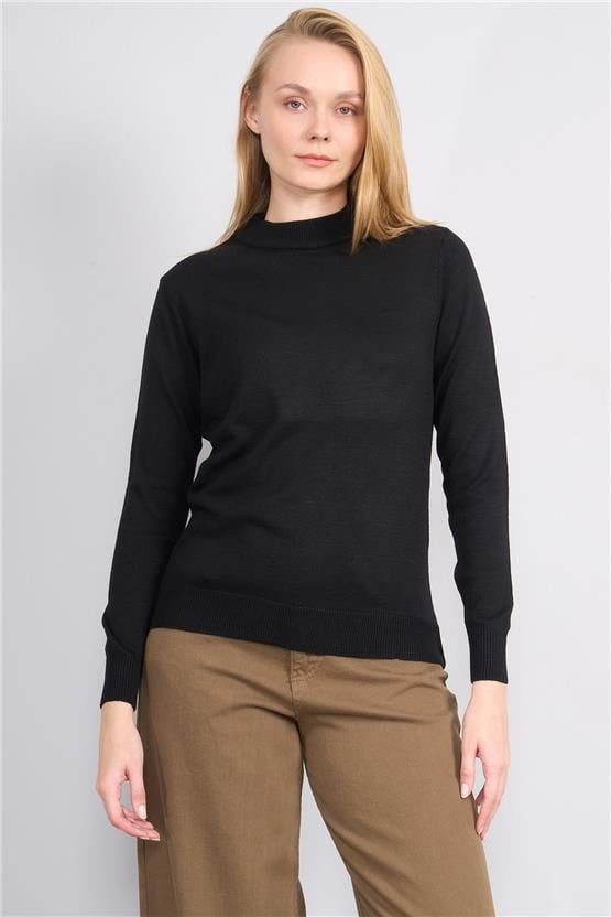 Çetinkaya Miyamira 2300 Kadın Basic Yarım Balıkçı Soft İplik Triko Siyah