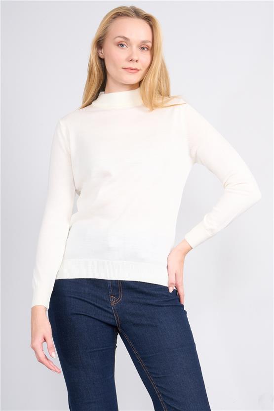 Çetinkaya Miyamira 2300 Kadın Basic Yarım Balıkçı Soft İplik Triko Krem