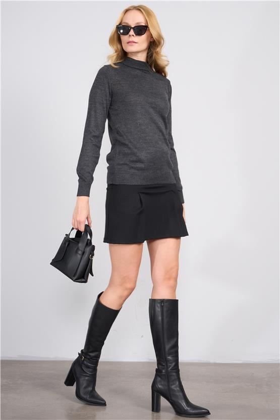 Çetinkaya Miyamira 2300 Kadın Basic Yarım Balıkçı Soft İplik Triko Grimelanj