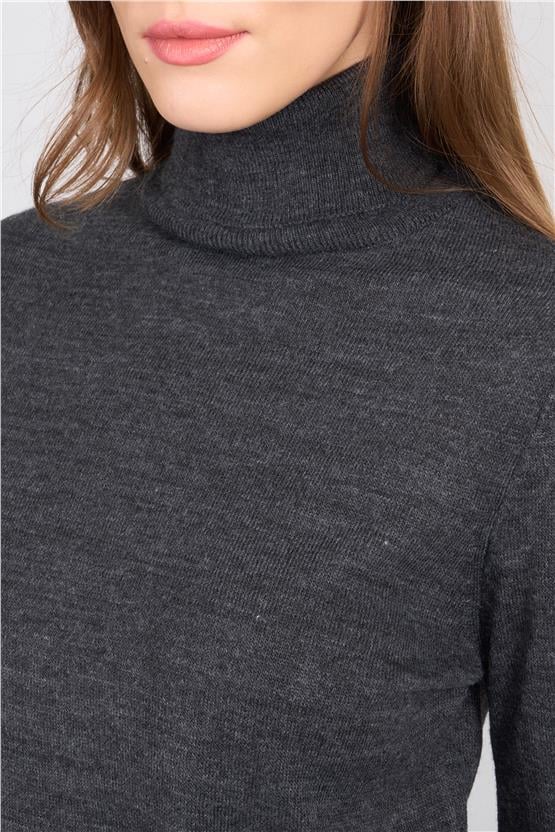 Çetinkaya Miyamira 2302 Kadın Basic Tam Balıkçı Soft İplik Triko Grimelanj