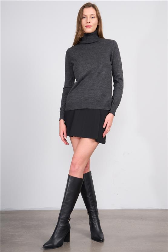 Çetinkaya Miyamira 2302 Kadın Basic Tam Balıkçı Soft İplik Triko Grimelanj