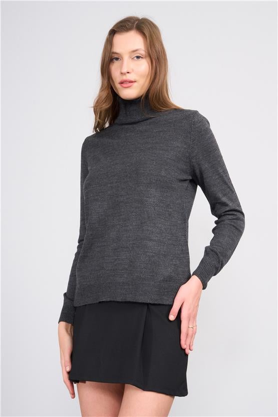 Çetinkaya Miyamira 2302 Kadın Basic Tam Balıkçı Soft İplik Triko Grimelanj