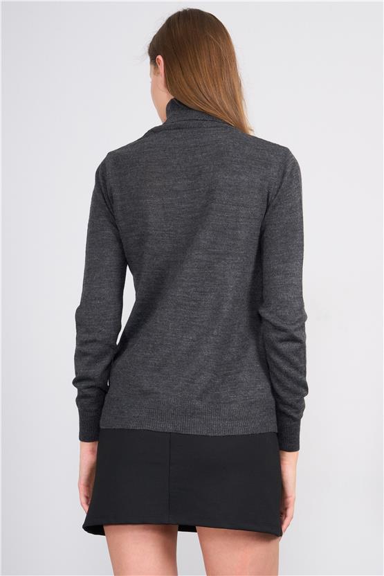 Çetinkaya Miyamira 2302 Kadın Basic Tam Balıkçı Soft İplik Triko Grimelanj