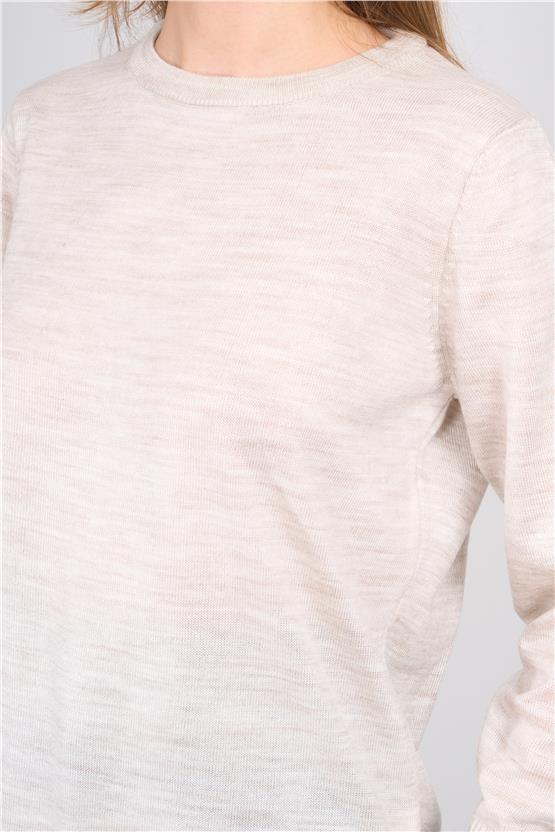 Çetinkaya Miyamira 2306 Kadın Basic Bisiklet Yaka Yanları Yırtmaçlı Triko Taşmelanj