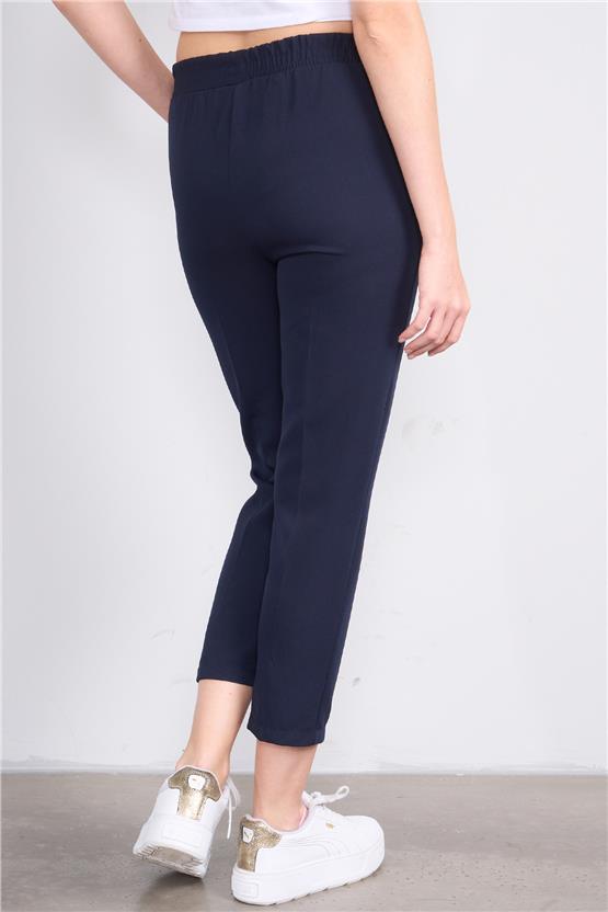 Çetinkaya Miyamira 7537 Yüksek Bel Normal Paça Pantolon Lacivert