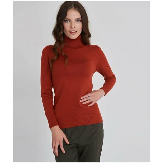 Çetinkaya Miyamira Balıkçı Yaka Kiremit Kazak