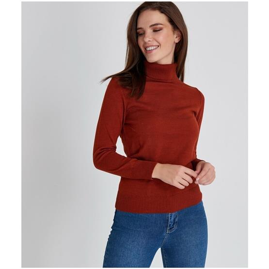 Çetinkaya Miyamira Balıkçı Yaka Kiremit Kazak