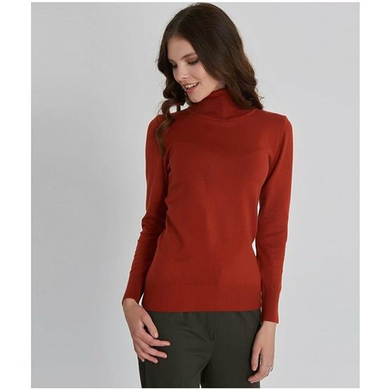 Çetinkaya Miyamira Balıkçı Yaka Kiremit Kazak