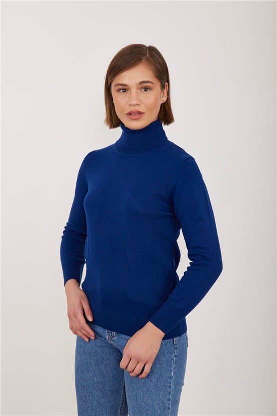 Çetinkaya Miyamira Balıkçı Yaka Lacivert Kazak