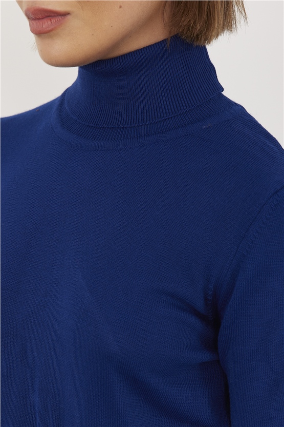 Çetinkaya Miyamira Balıkçı Yaka Lacivert Kazak