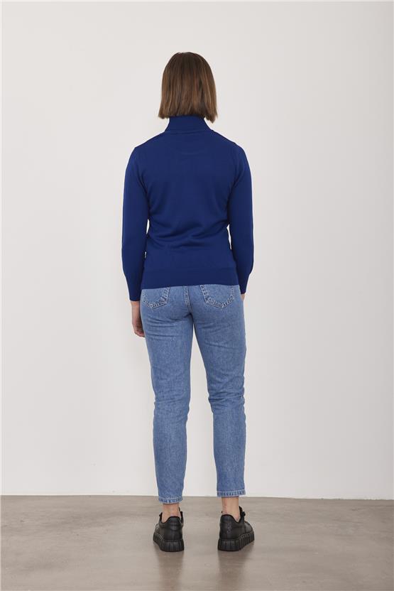 Çetinkaya Miyamira Balıkçı Yaka Lacivert Kazak