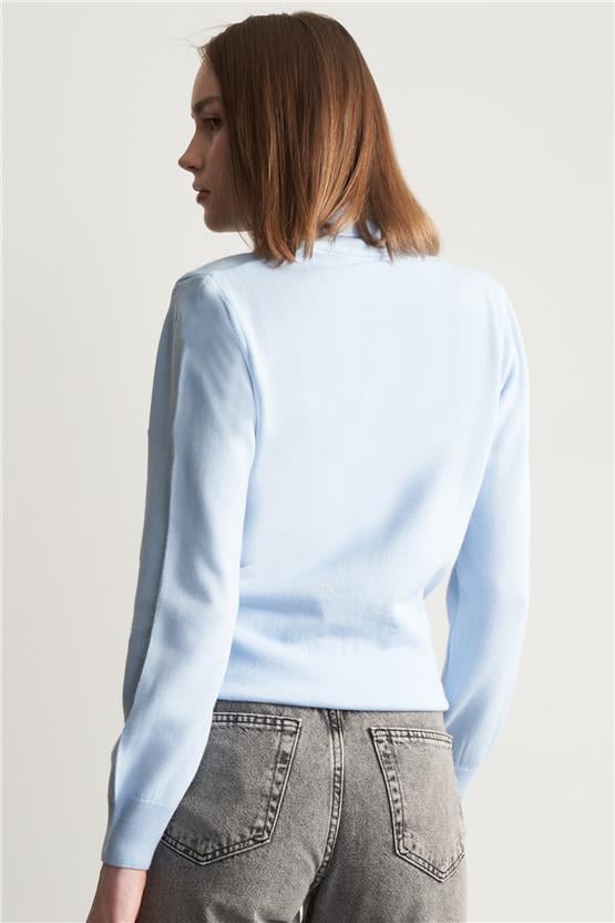 Çetinkaya Miyamira Balıkçı Yaka Mavi Triko