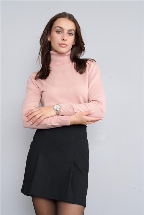 Çetinkaya Miyamira Balıkçı Yaka Pudra Kazak