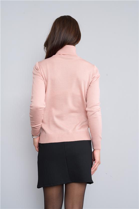 Çetinkaya Miyamira Balıkçı Yaka Pudra Kazak