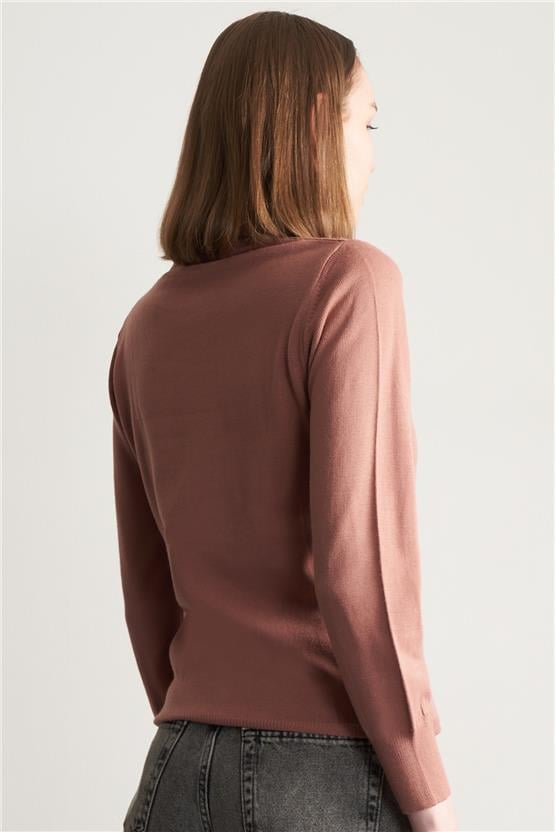 Çetinkaya Miyamira Balıkçı Yaka Pudra Triko