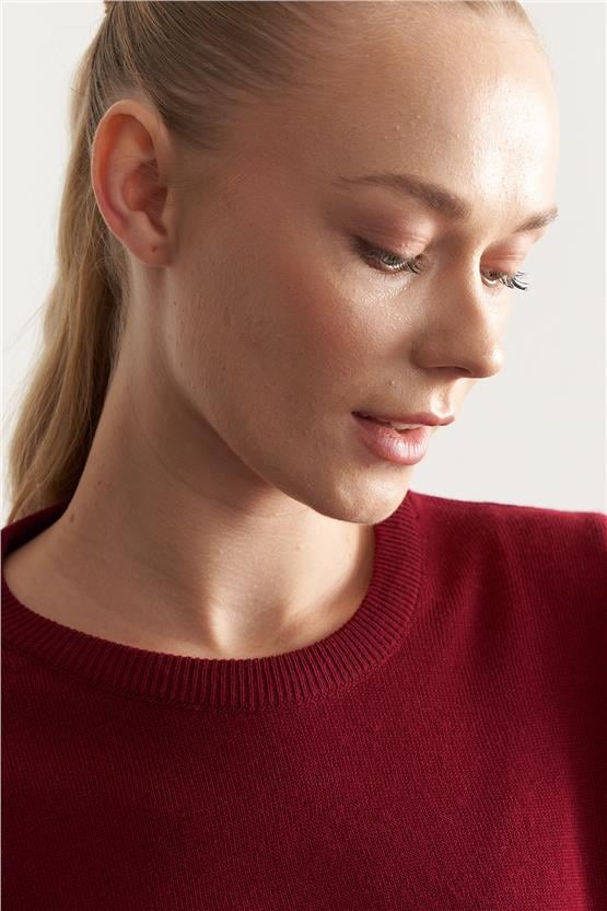 Çetinkaya Miyamira 2275 Balıkçı Yaka Vişne Kazak