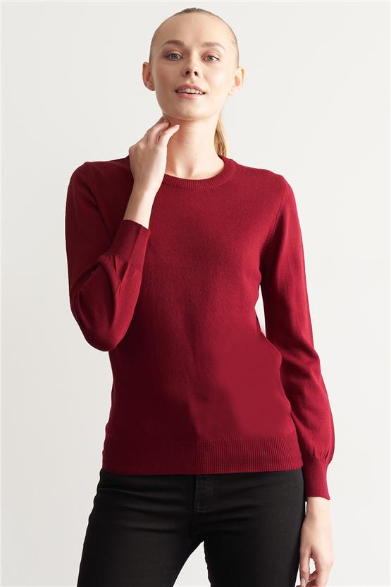 Çetinkaya Miyamira 2275 Balıkçı Yaka Vişne Kazak