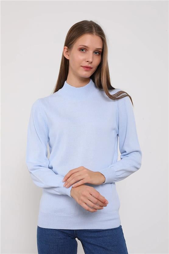 Çetinkaya Miyamira 2254 Dik Yaka Mavi Triko