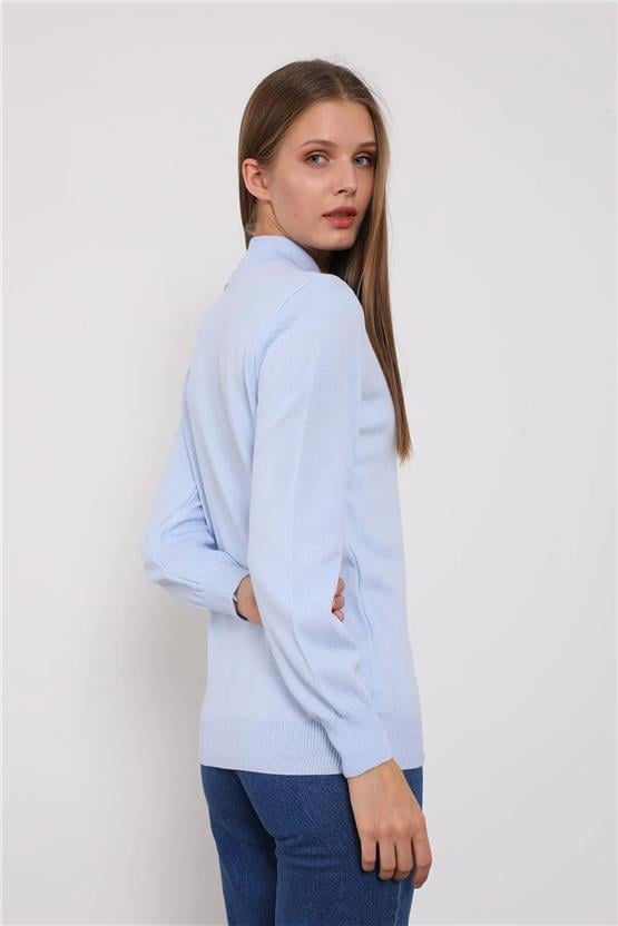 Çetinkaya Miyamira 2254 Dik Yaka Mavi Triko