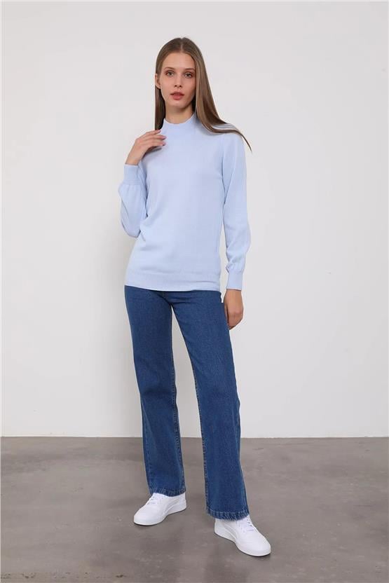 Çetinkaya Miyamira 2254 Dik Yaka Mavi Triko