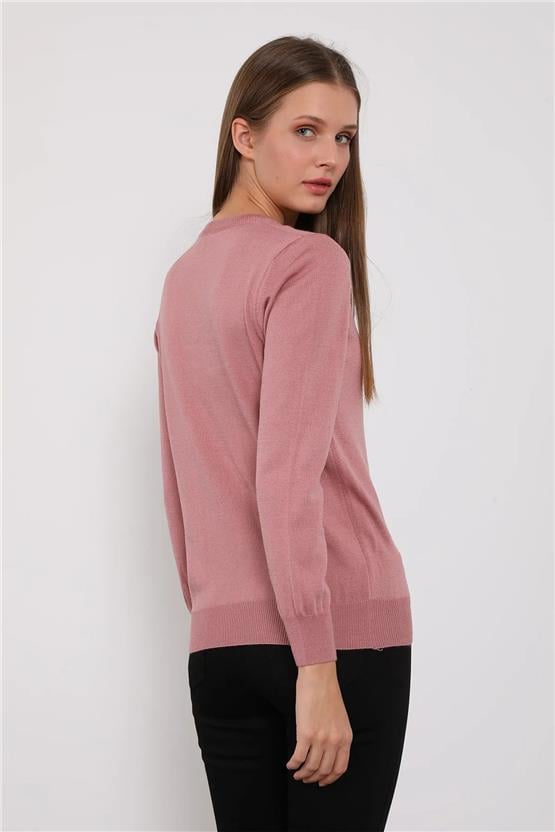 Çetinkaya Miyamira V Yaka Gül Kurusu Triko